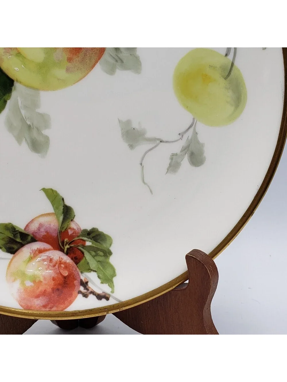 Vintage Hand Painted Plate Peaches Signed A. Lanternier Limoges France Porcelain